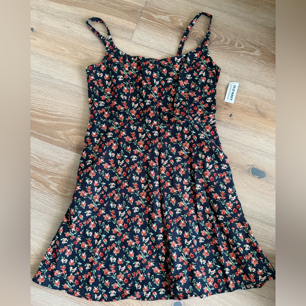 Old Navy Black Smocked Sundress Sleeveless Casual